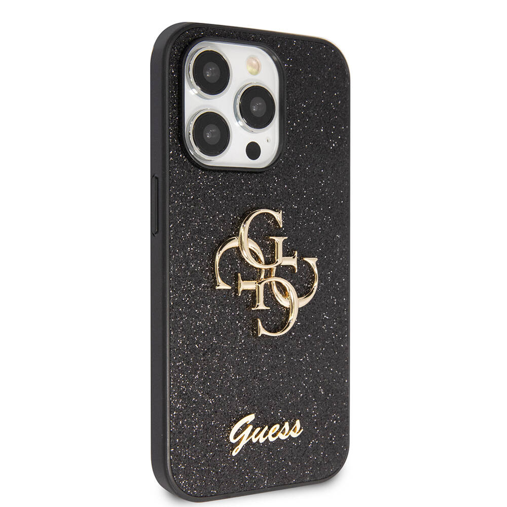 Apple iPhone 14 Pro Max Uyumlu Kılıf Guess Orjinal Lisanslı 4G Büyük Metal Logolu Glitter Kapak - 3