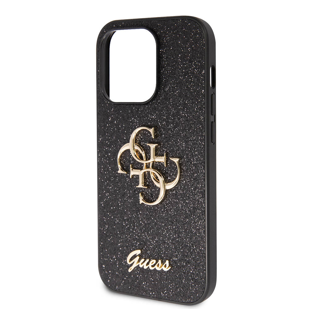 Apple iPhone 14 Pro Max Uyumlu Kılıf Guess Orjinal Lisanslı 4G Büyük Metal Logolu Glitter Kapak - 5