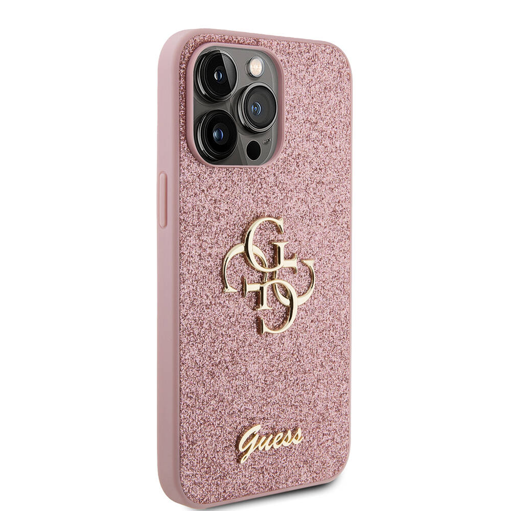 Apple iPhone 14 Pro Max Uyumlu Kılıf Guess Orjinal Lisanslı 4G Büyük Metal Logolu Glitter Kapak - 9