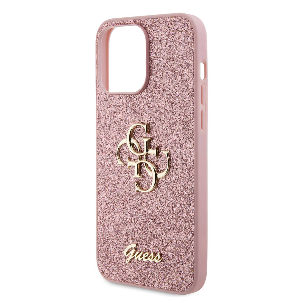 Apple iPhone 14 Pro Max Uyumlu Kılıf Guess Orjinal Lisanslı 4G Büyük Metal Logolu Glitter Kapak - 11