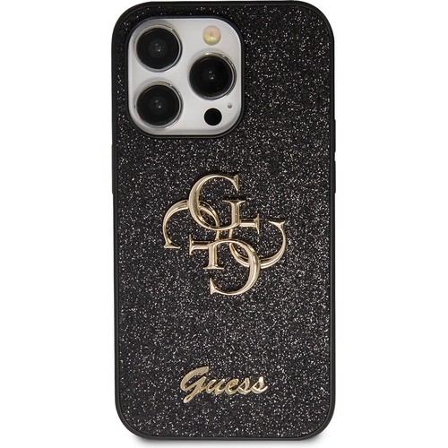 Apple iPhone 14 Pro Max Uyumlu Kılıf Guess Orjinal Lisanslı 4G Büyük Metal Logolu Glitter Kapak