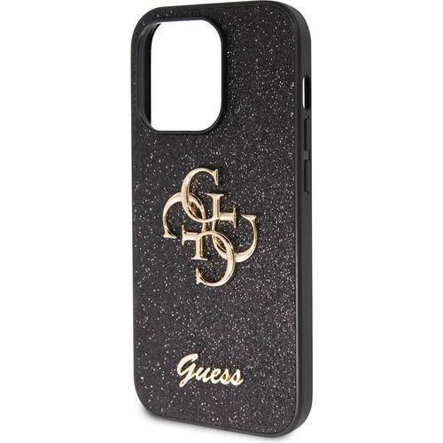 Apple iPhone 14 Pro Max Uyumlu Kılıf Guess Orjinal Lisanslı 4G Büyük Metal Logolu Glitter Kapak