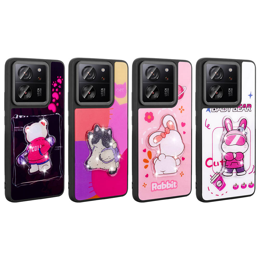 Xiaomi Mi 13T Pro Uyumlu Kılıf Parlayan Kabartmalı İkonik Figürlü Zore Amas Silikon Kapak - 3