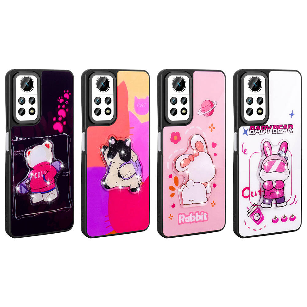 Xiaomi Redmi Note 12 Pro 4G Uyumlu Kılıf Parlayan Kabartmalı İkonik Figürlü Zore Amas Silikon Kapak - 1