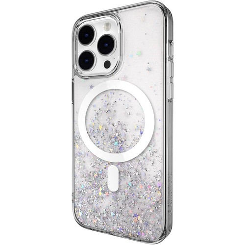 Apple iPhone 14 Pro Max Uyumlu Kılıf Magsafe Şarj Özellikli Parlayan Simli Şeffaf Lisanslı Switcheasy Starfield-M Kapak