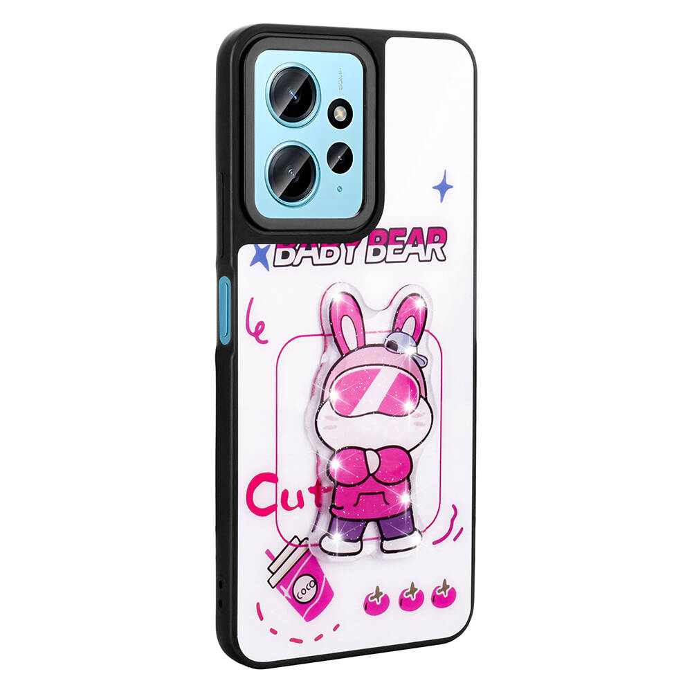 Xiaomi Redmi Note 12 4G Uyumlu Kılıf Parlayan Kabartmalı İkonik Figürlü Zore Amas Silikon Kapak - 6