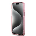 Apple iPhone 15 Uyumlu Kılıf Guess Orjinal Lisanslı Transparan Sıvılı Simli Altın Çizgili Kapak - 11