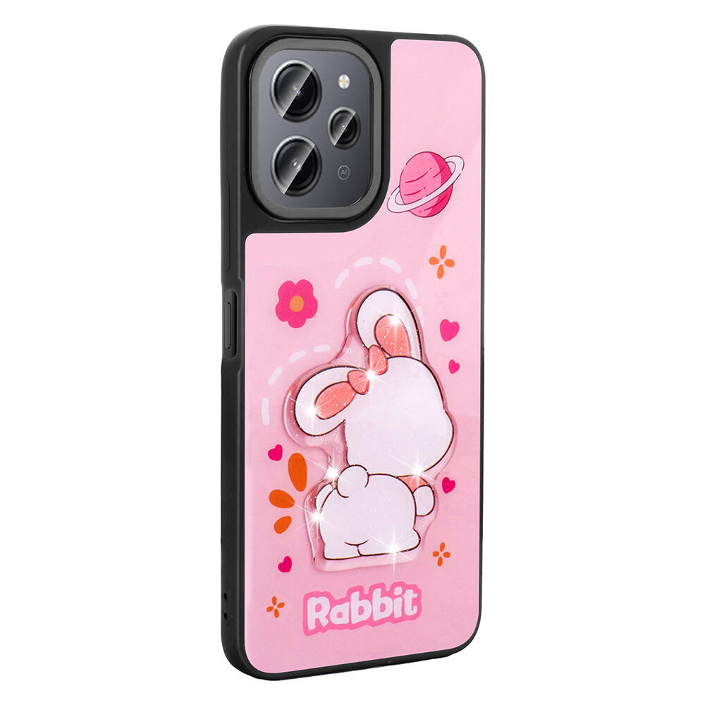 Xiaomi Redmi 12 Uyumlu 4G Kılıf Parlayan Kabartmalı İkonik Figürlü Zore Amas Silikon Kapak - 1