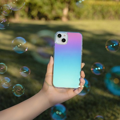 Apple iPhone 14 Plus Uyumlu Kılıf Renk Geçişli Kenarları Şeffaf Tasarımlı Lisanslı Switcheasy Crush Plus Kapak