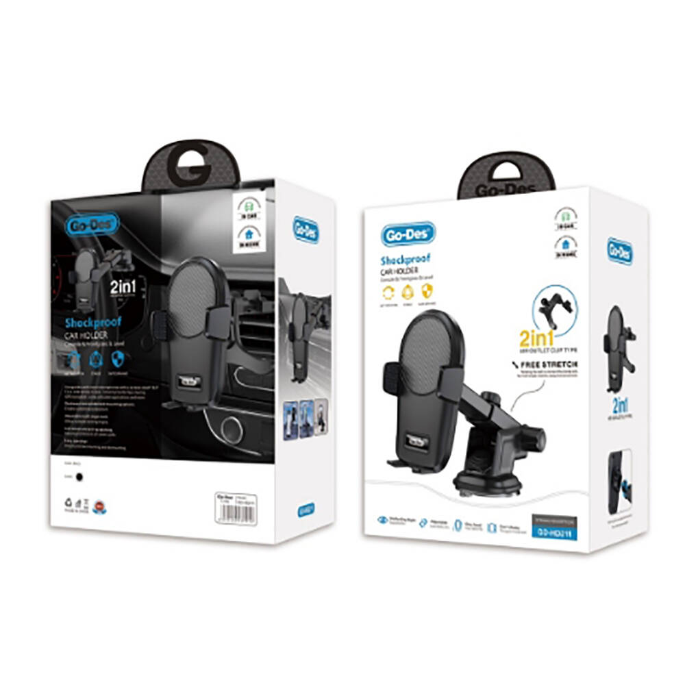 Go Des GD-HD211 2 in 1 Araç Telefon Tutucu - 2