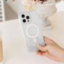 Apple iPhone 15 Pro Max Uyumlu Kılıf Magsafe Şarj Özellikli Parlayan Simli Şeffaf Lisanslı Switcheasy Starfield-M Kapak - 14