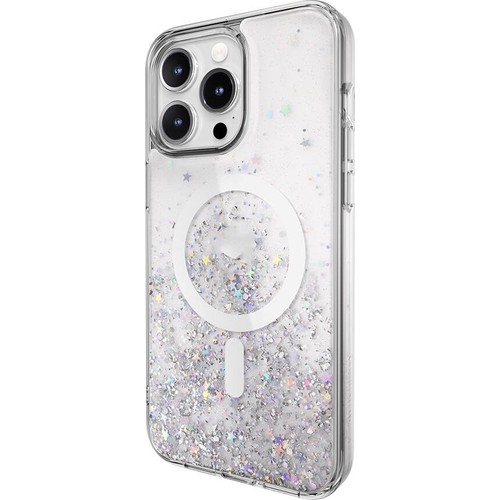 Apple iPhone 15 Pro Max Uyumlu Kılıf Magsafe Şarj Özellikli Parlayan Simli Şeffaf Lisanslı Switcheasy Starfield-M Kapak
