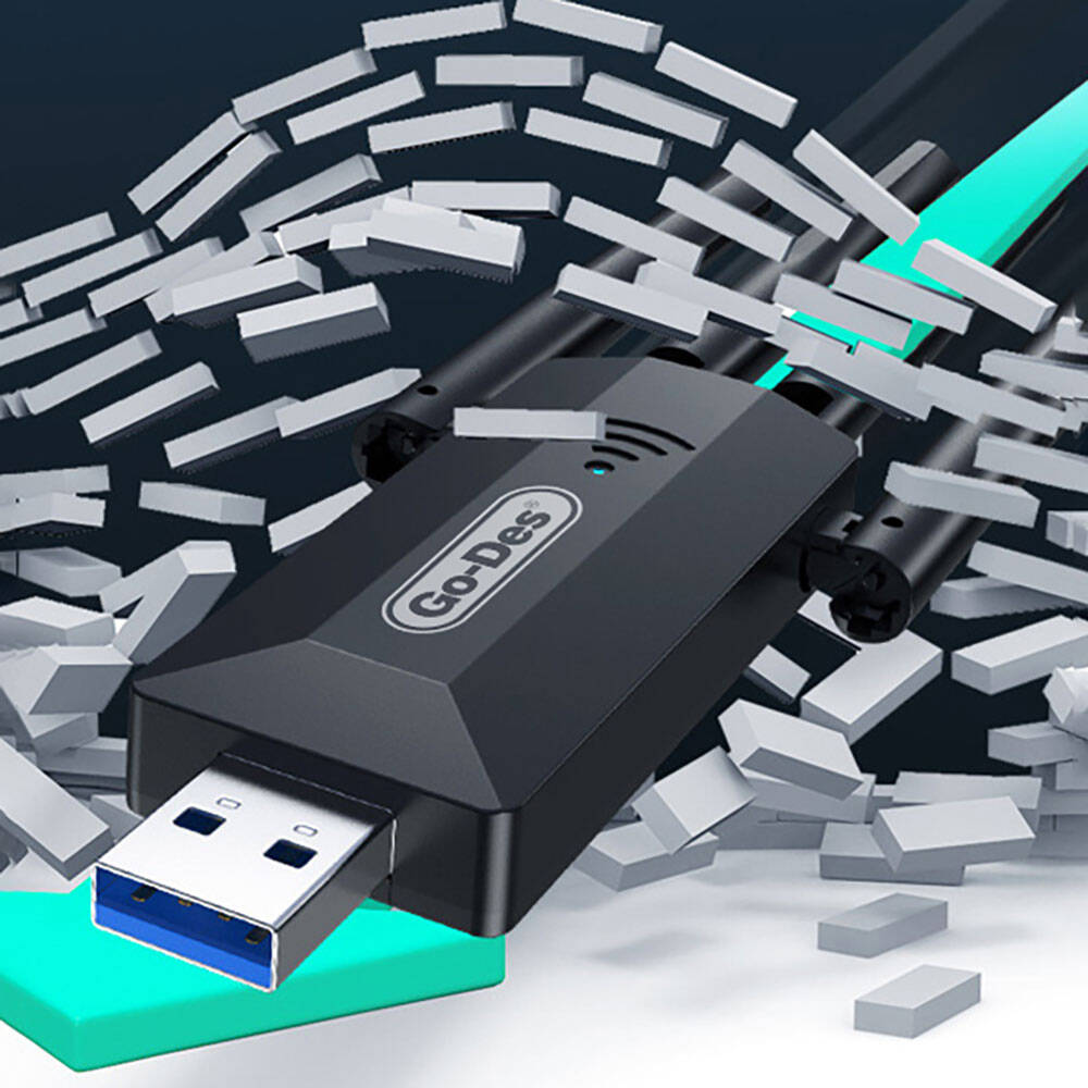 Go Des GD-BT318 Çift Bantlı 1200m 300Mbps 4 Antenli Kablosuz İnternet Sağlayıcı USB WiFi Adaptör - 8