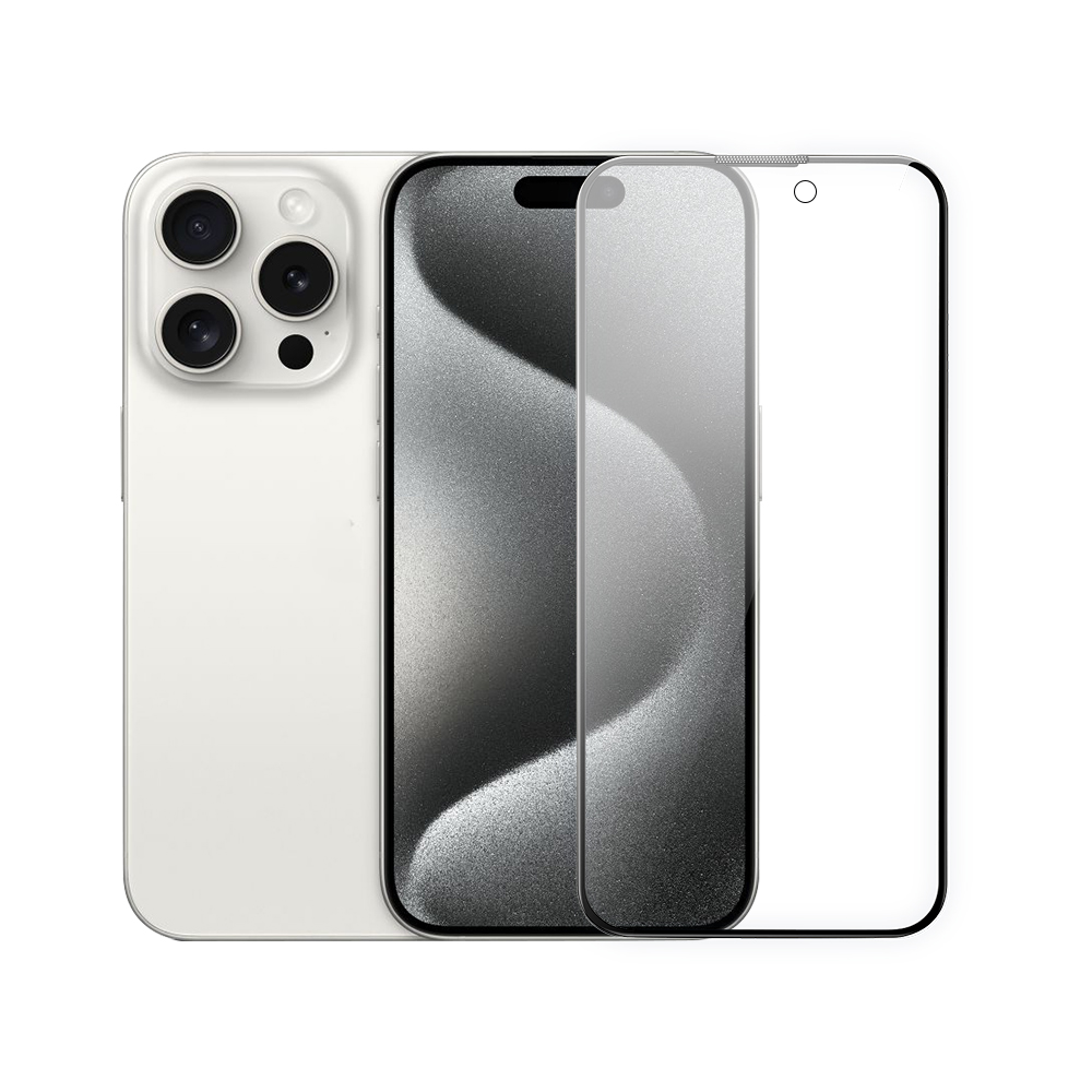 Apple iPhone 15 Pro Uyumlu Wiwu Wi-IP002 2in1 Temperli Cam Ahize Toz Önleyici Ekran Koruyucu ve Kamera Lens Koruyucu Set - 1