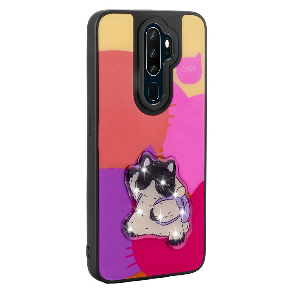 Oppo A9 2020 Uyumlu Kılıf Parlayan Kabartmalı İkonik Figürlü Zore Amas Silikon Kapak - 3
