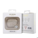 Apple Airpods 3. Nesil Uyumlu Kılıf Guess Orjinal Lisanslı PU Deri Mavi Beyaz Çizgili Metal Logolu Kapak