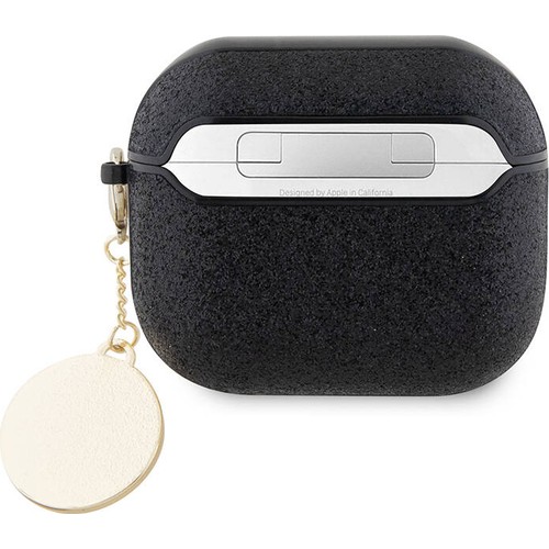Apple Airpods 3. Nesil Uyumlu Kılıf Guess Orjinal Lisanslı PU Deri Mavi Beyaz Çizgili Metal Logolu Kapak