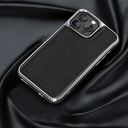 Apple iPhone 13 Uyumlu Kılıf Wiwu Genuine Leather Silver Calfskin Orjinal Deri Kapak - 1