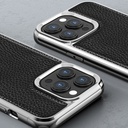 Apple iPhone 13 Uyumlu Kılıf Wiwu Genuine Leather Silver Calfskin Orjinal Deri Kapak - 8