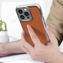Apple iPhone 13 Uyumlu Kılıf Wiwu Genuine Leather Silver Calfskin Orjinal Deri Kapak - 9