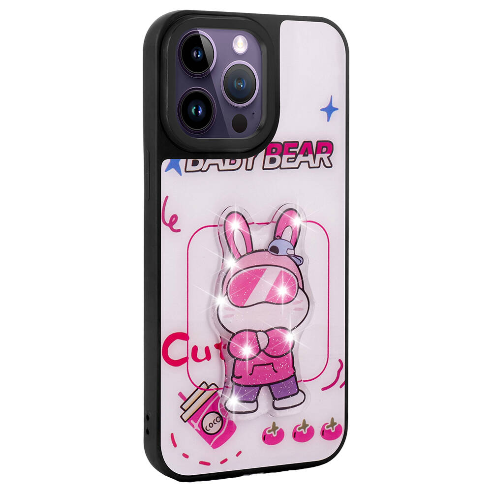 Apple iPhone 14 Pro Max Uyumlu Kılıf Parlayan Kabartmalı İkonik Figürlü Zore Amas Silikon Kapak - 3