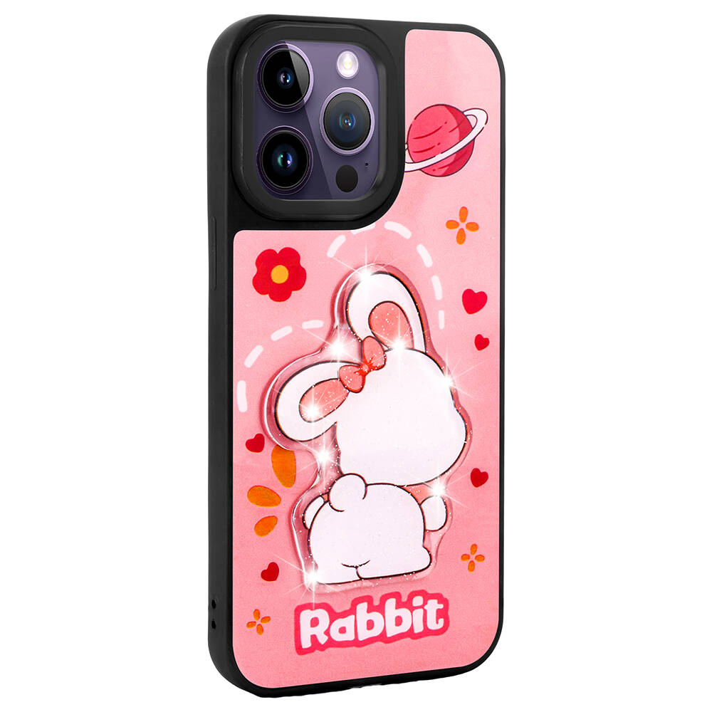 Apple iPhone 14 Pro Max Uyumlu Kılıf Parlayan Kabartmalı İkonik Figürlü Zore Amas Silikon Kapak - 5