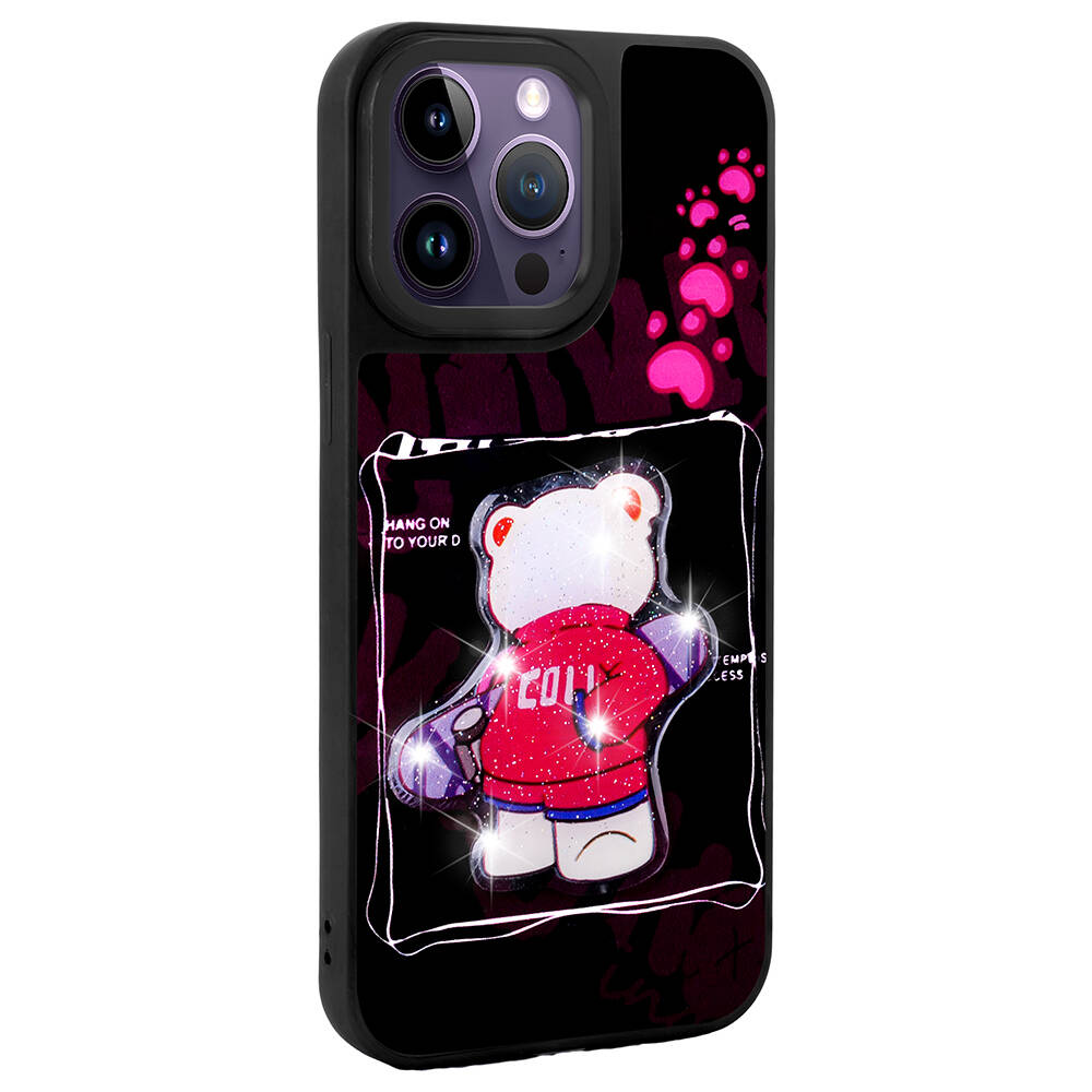 Apple iPhone 14 Pro Uyumlu Kılıf Parlayan Kabartmalı İkonik Figürlü Zore Amas Silikon Kapak - 4