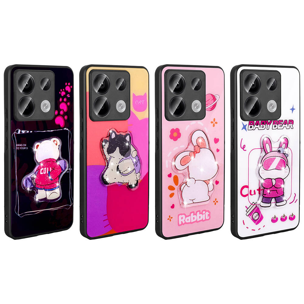 Xiaomi Redmi Note 13 Pro 5G Uyumlu Kılıf Parlayan Kabartmalı İkonik Figürlü Zore Amas Silikon Kapak - 4