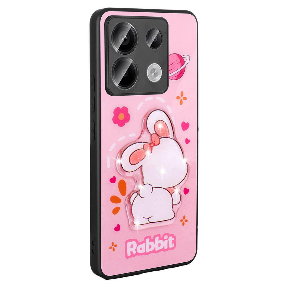 Xiaomi Redmi Note 13 Pro 5G Uyumlu Kılıf Parlayan Kabartmalı İkonik Figürlü Zore Amas Silikon Kapak - 5