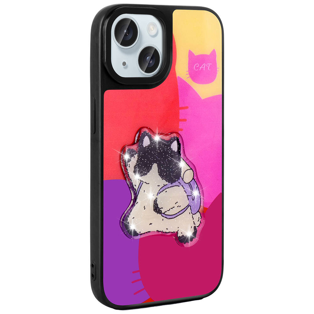 Apple iPhone 13 Uyumlu Kılıf Parlayan Kabartmalı İkonik Figürlü Zore Amas Silikon Kapak - 4