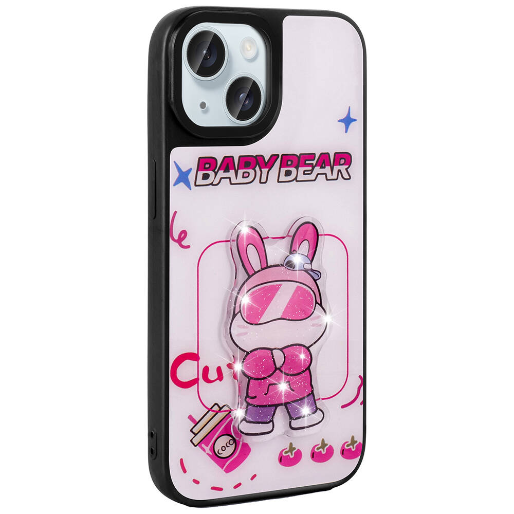 Apple iPhone 13 Uyumlu Kılıf Parlayan Kabartmalı İkonik Figürlü Zore Amas Silikon Kapak - 6