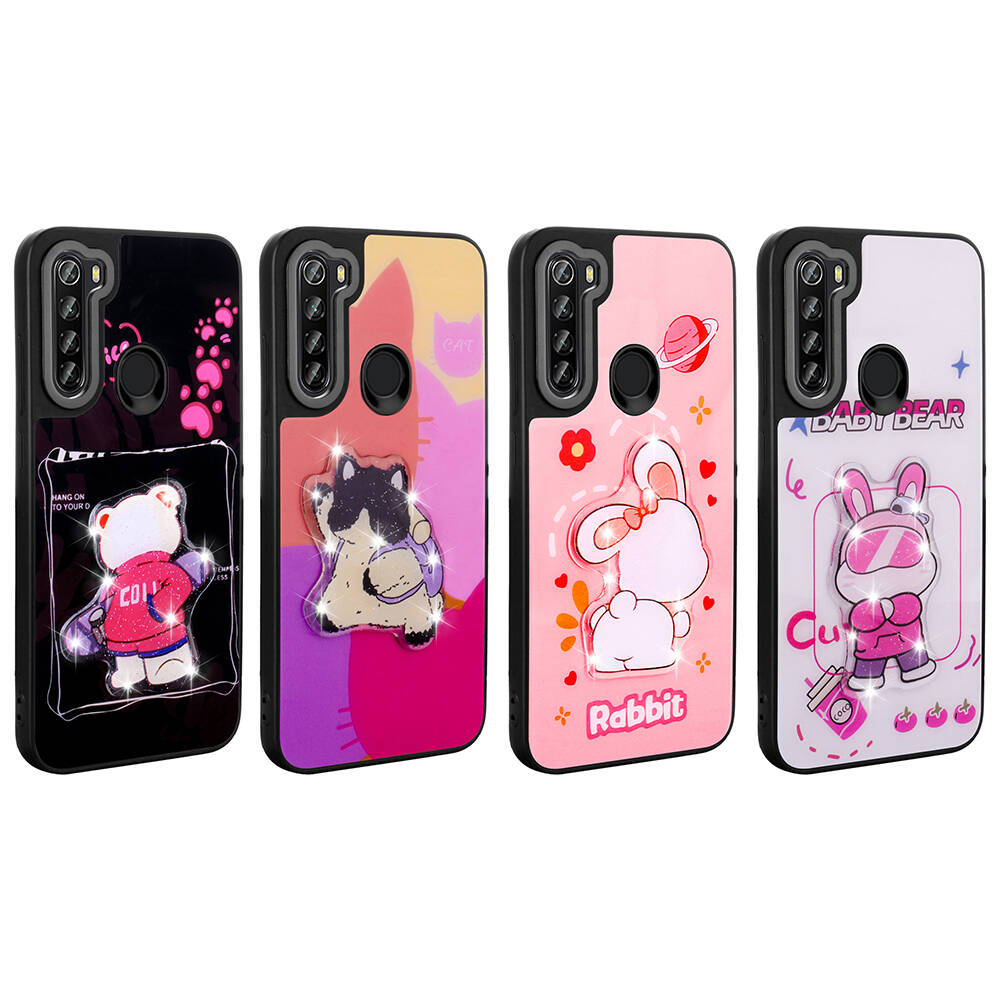 Xiaomi Redmi Note 8 Uyumlu Kılıf Parlayan Kabartmalı İkonik Figürlü Zore Amas Silikon Kapak - 2