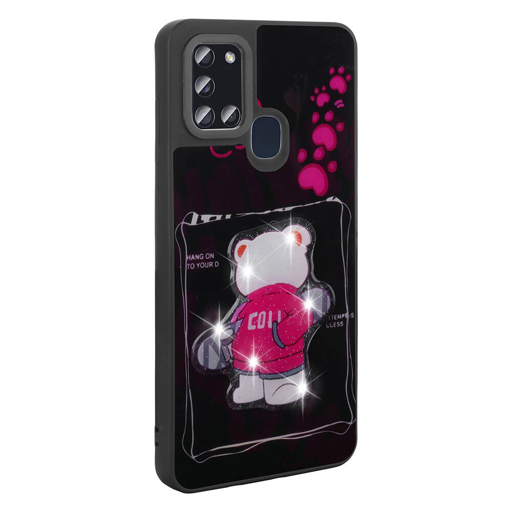 Samsung Galaxy A21S Uyumlu Kılıf Parlayan Kabartmalı İkonik Figürlü Zore Amas Silikon Kapak - 3