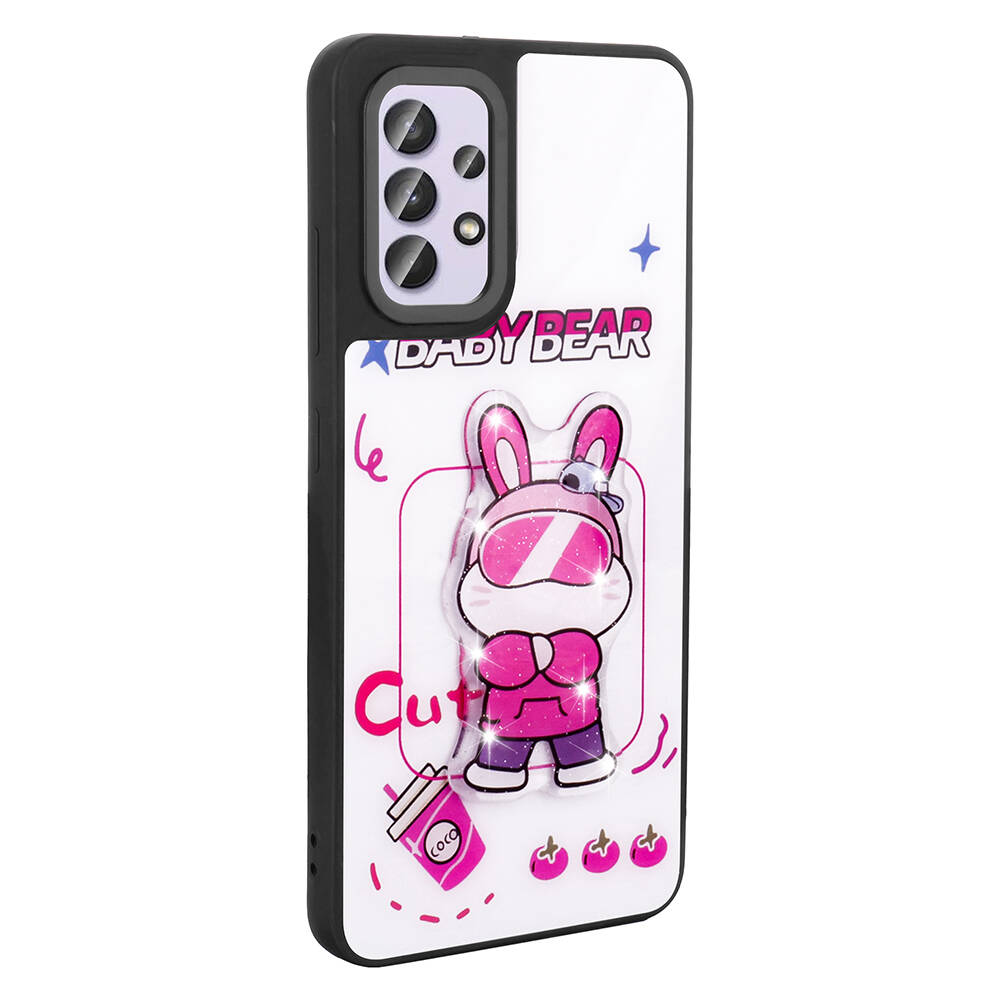 Samsung Galaxy A32 4G Uyumlu Kılıf Parlayan Kabartmalı İkonik Figürlü Zore Amas Silikon Kapak - 3