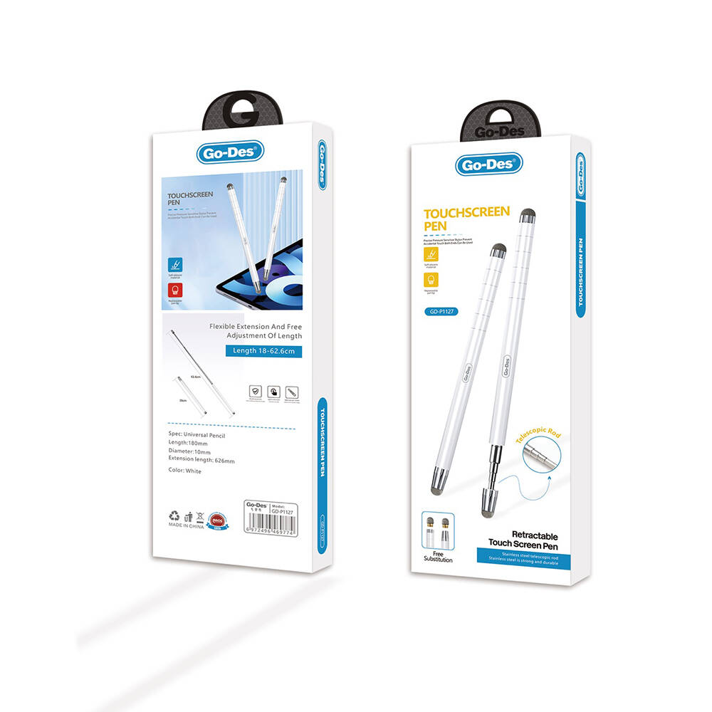 Go Des GD-P1127 Üniversal Telefon ve Tablet Uzayabilen Teleskopik Dokunmatik Kalem - 2