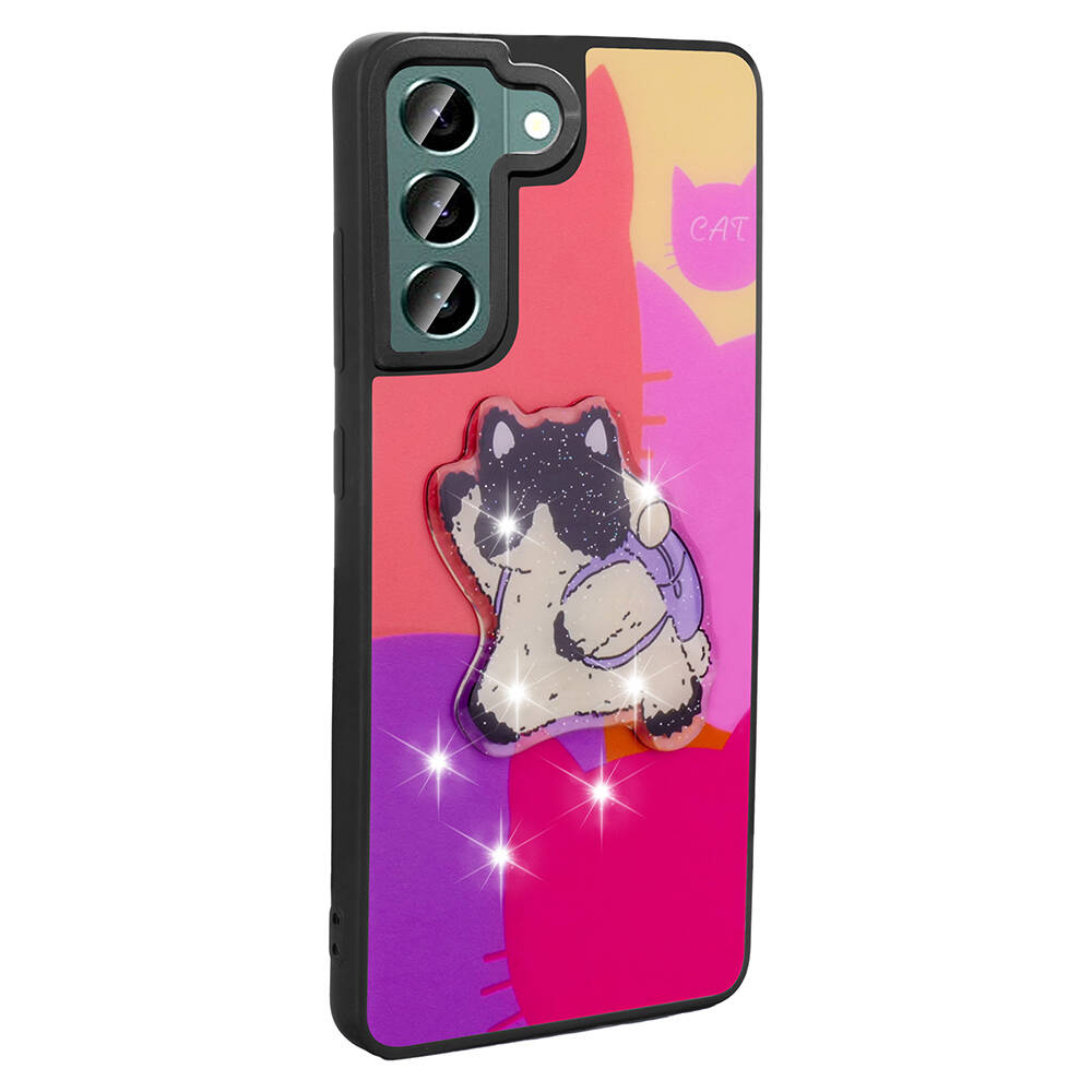 Samsung Galaxy S22 Uyumlu Kılıf Parlayan Kabartmalı İkonik Figürlü Zore Amas Silikon Kapak - 6