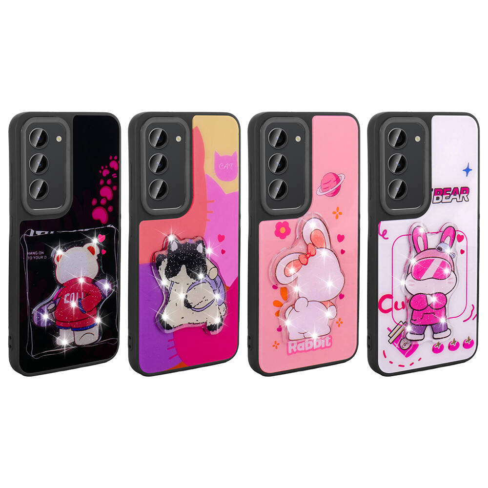 Samsung Galaxy S23 Uyumlu Kılıf Parlayan Kabartmalı İkonik Figürlü Zore Amas Silikon Kapak - 1