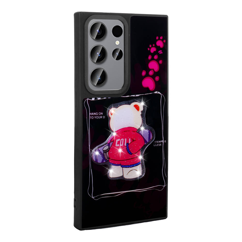 Samsung Galaxy S23 Ultra Uyumlu Kılıf Parlayan Kabartmalı İkonik Figürlü Zore Amas Silikon Kapak - 5