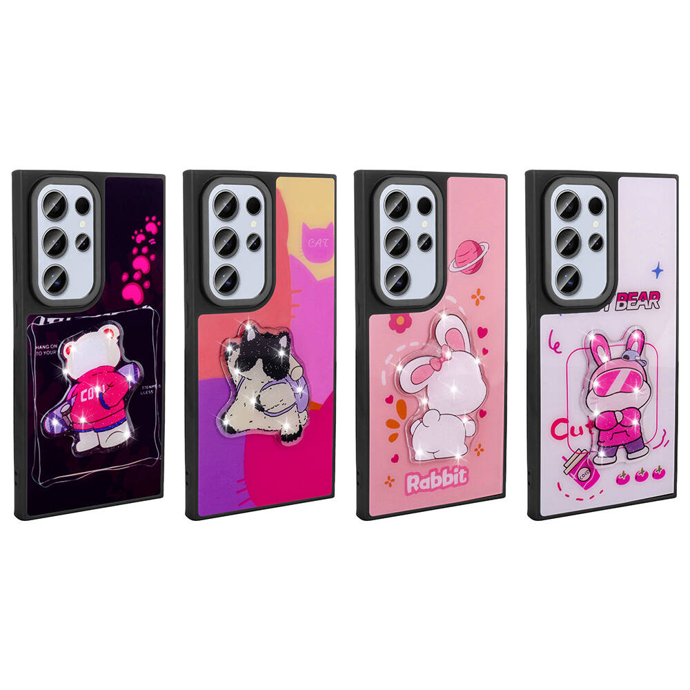 Samsung Galaxy S24 Ultra Uyumlu Kılıf Parlayan Kabartmalı İkonik Figürlü Zore Amas Silikon Kapak - 5