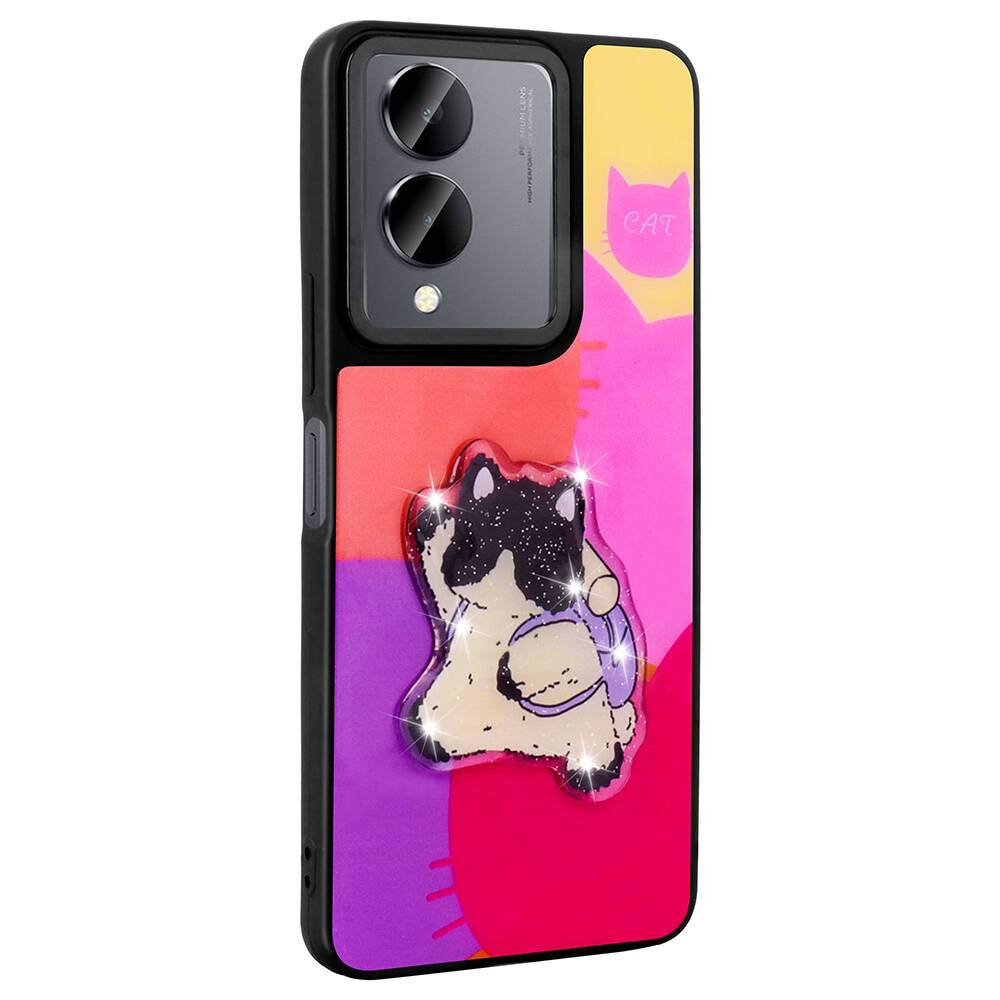 Vivo Y36 5G Kılıf Parlayan Kabartmalı İkonik Figürlü Zore Amas Silikon Kapak - 3