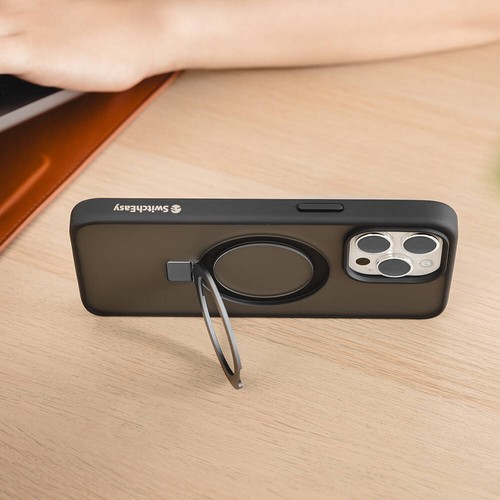 Apple iPhone 15 Pro Max Uyumlu Kılıf Magsafe Şarj Özellikli Yüzük Standlı Lisanslı Switcheasy Magstand-M Kapak