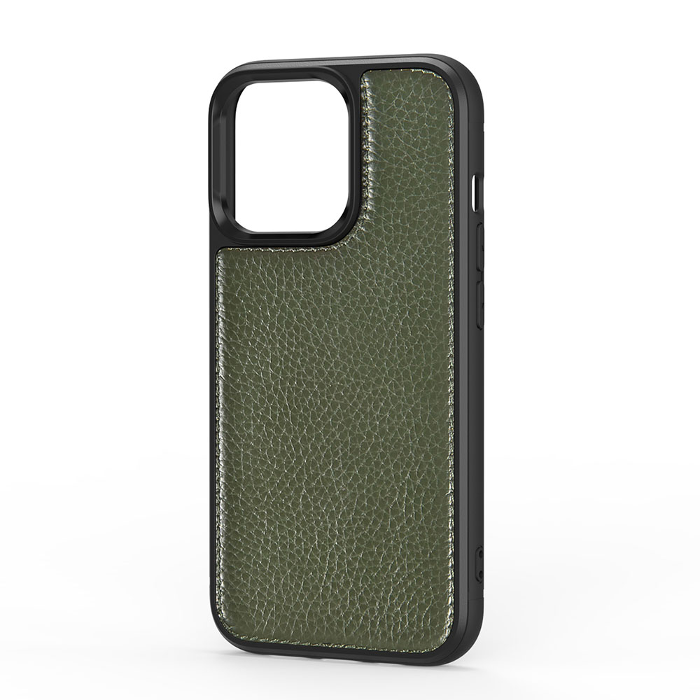 Apple iPhone 13 Pro Max Uyumlu Kılıf Wiwu Genuine Leather Plastic Calfskin Orjinal Deri Kapak - 2