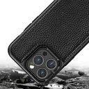 Apple iPhone 13 Pro Max Uyumlu Kılıf Wiwu Genuine Leather Plastic Calfskin Orjinal Deri Kapak - 10