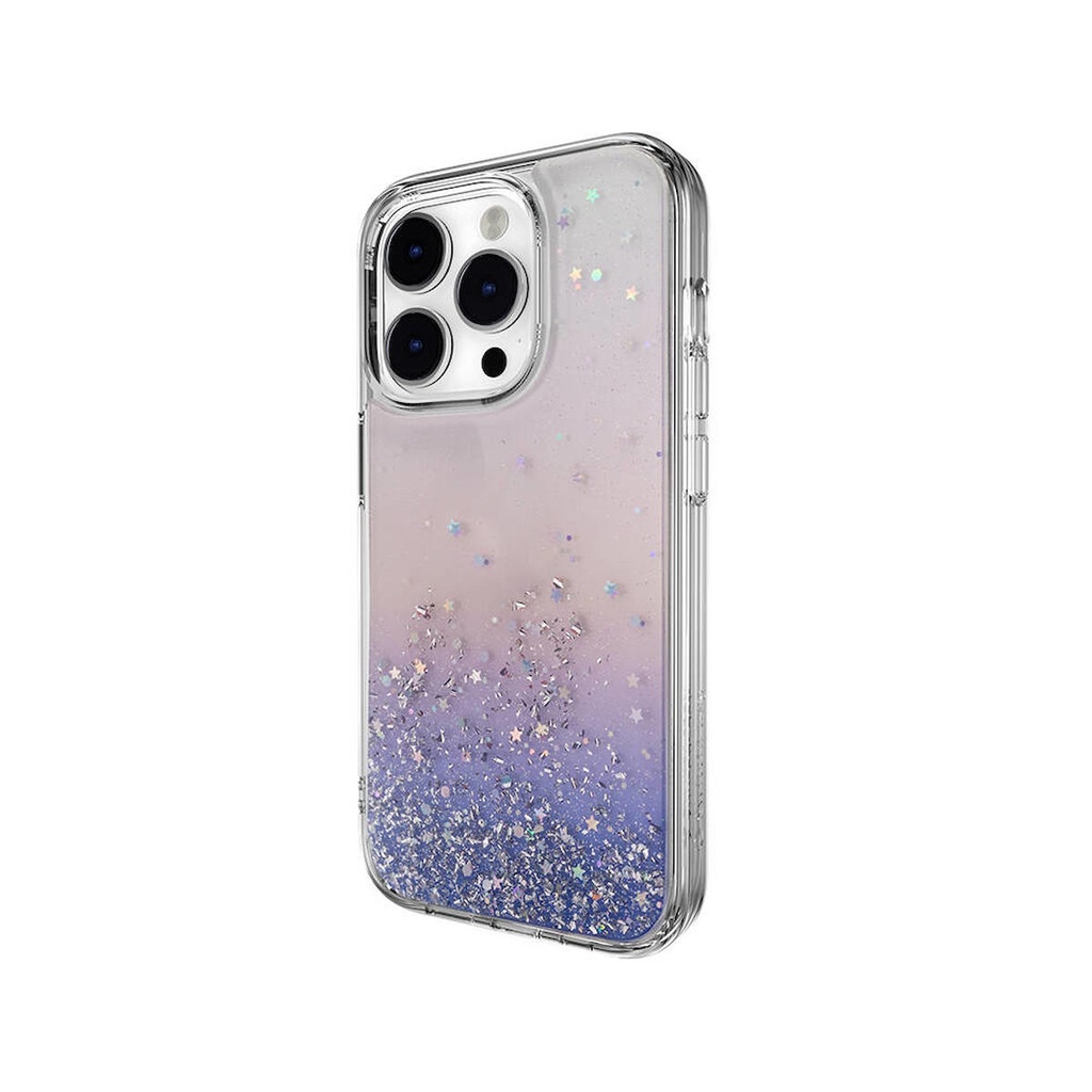 Apple iPhone 14 Pro Uyumlu Kılıf Parlayan Simli Şeffaf Lisanslı Switcheasy Starfield Kapak