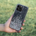 Apple iPhone 14 Pro Uyumlu Kılıf Parlayan Simli Şeffaf Lisanslı Switcheasy Starfield Kapak