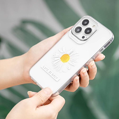 Apple iPhone 13 Pro Max Uyumlu Kılıf Çift IMD Baskılı Lisanslı Switcheasy Artist Daisy Kapak