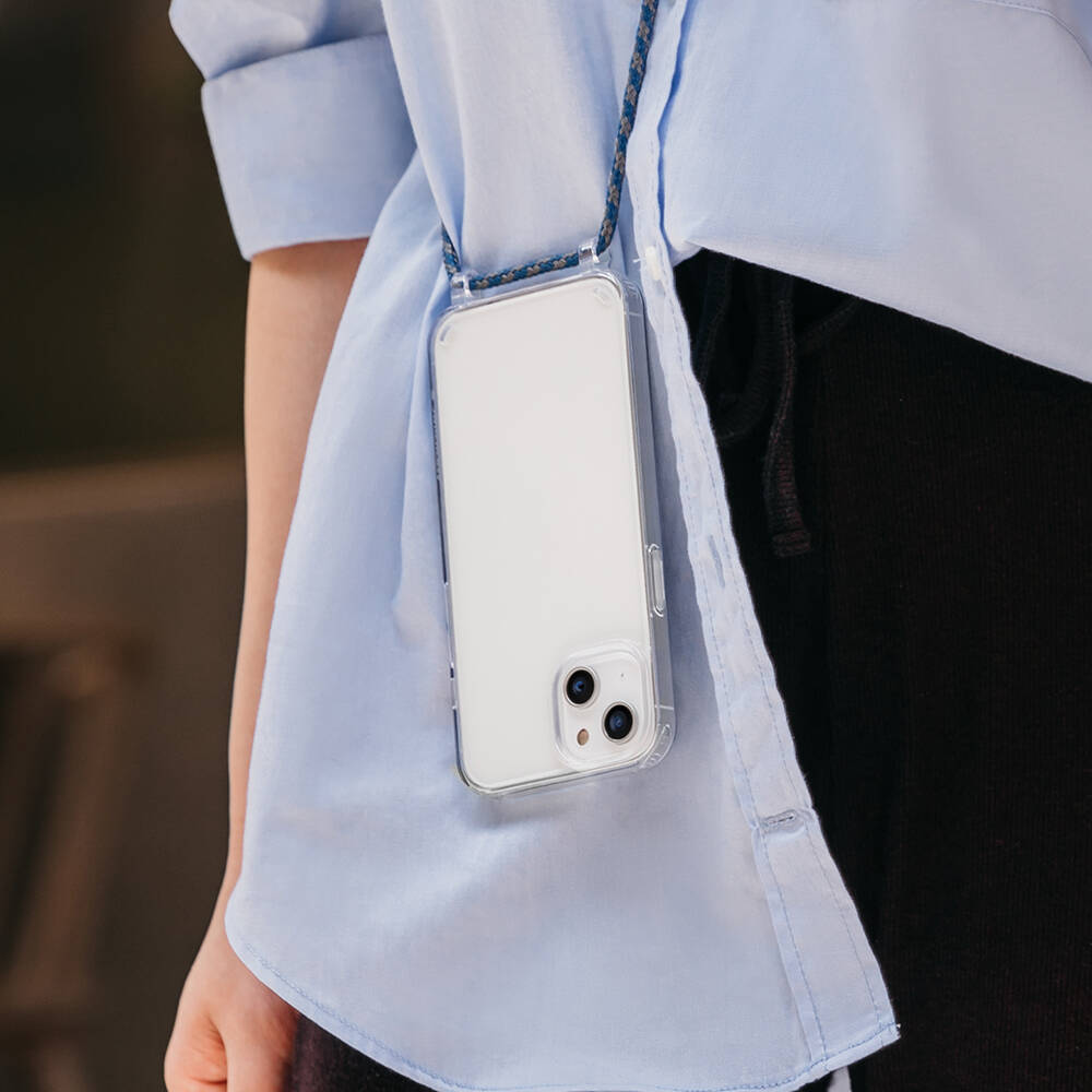 Apple iPhone 14 Uyumlu Kılıf Boyun Askılı Şok Önleyicili Şeffaf Lisanslı Switcheasy Play Kapak - 6