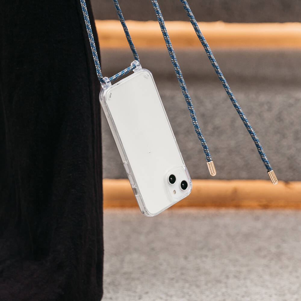 Apple iPhone 14 Uyumlu Kılıf Boyun Askılı Şok Önleyicili Şeffaf Lisanslı Switcheasy Play Kapak - 7