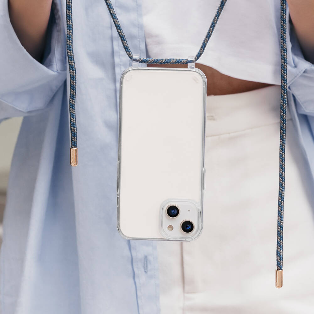 Apple iPhone 14 Uyumlu Kılıf Boyun Askılı Şok Önleyicili Şeffaf Lisanslı Switcheasy Play Kapak - 10