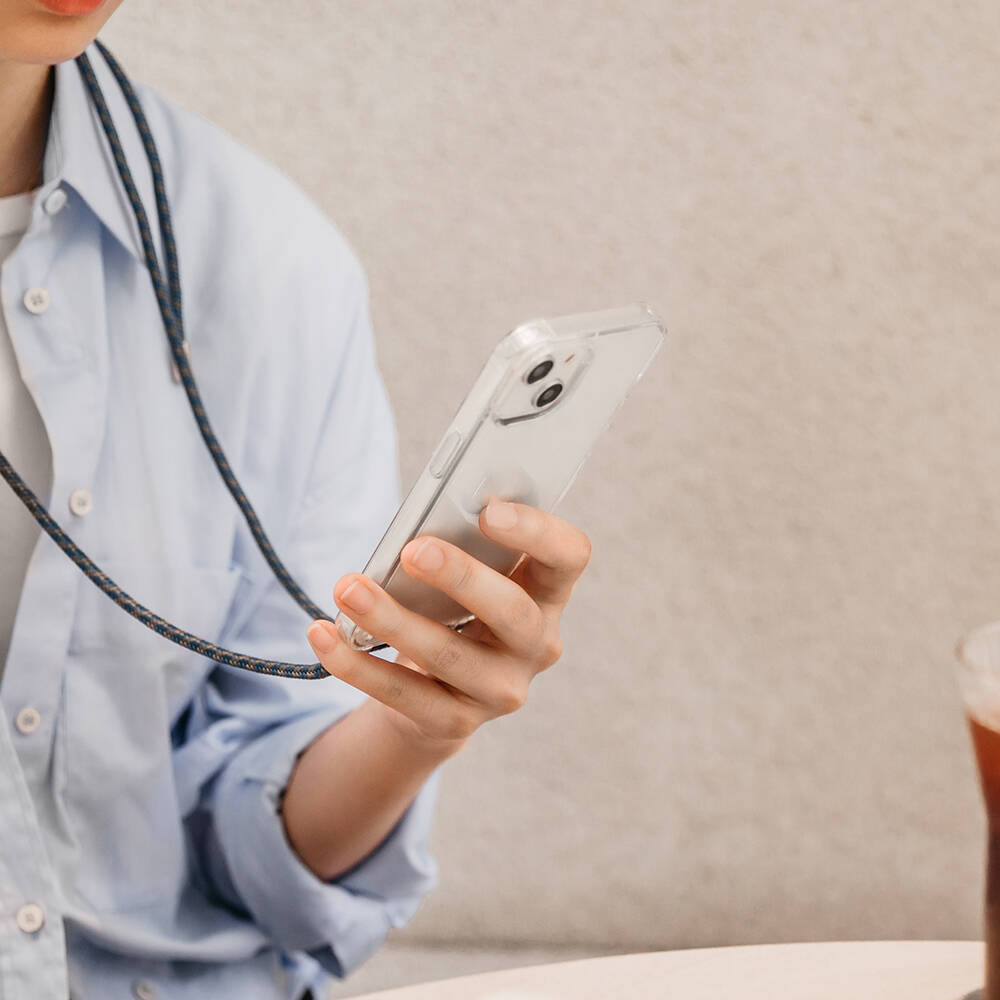 Apple iPhone 14 Uyumlu Kılıf Boyun Askılı Şok Önleyicili Şeffaf Lisanslı Switcheasy Play Kapak - 14